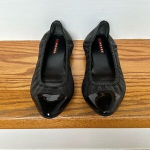 Prada ballet flat black leather